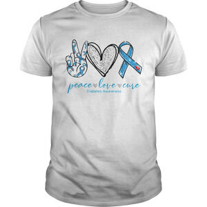 Peace Love Cure Diabetes Awareness Shirt